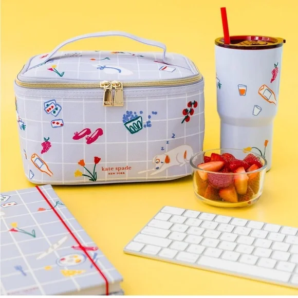 Kate Spade Light Blue Park Picnic Insulated Lunch Bag NWT - Picture 7 of 9